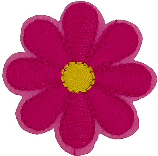 Hot Pink Daisy 8 Petal Flower - Patch