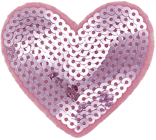 Pink Sequin Heart #2 - Patch