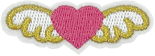 Small Heart with Wings (Pink) - Patch