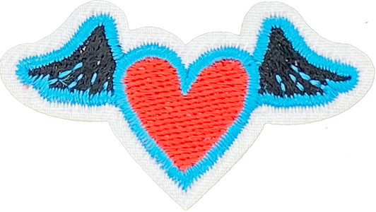 Heart with Wings #2 (Red & Blue) - Patch