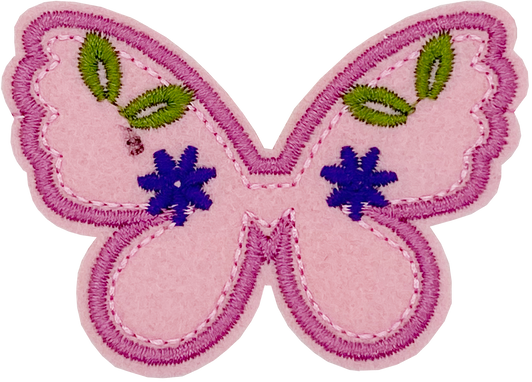 Pink Butterfly with Flower - Patch