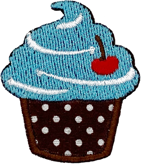 Cupcake #7 (Blue & Brown Dot) - Patch