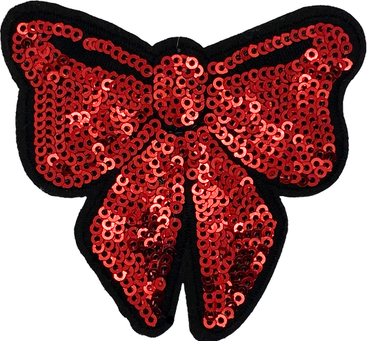 Red Sequin Bow - Patch