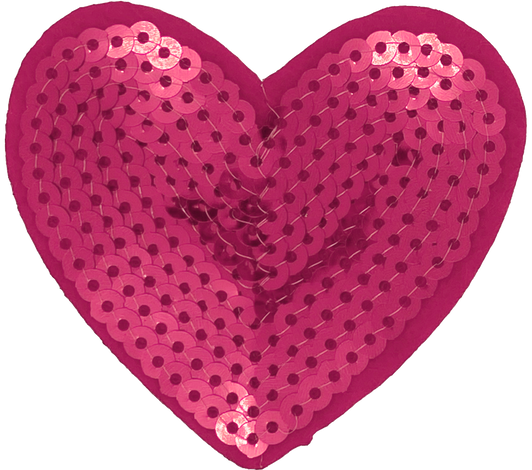 Hot Pink Sequin Heart - Patch