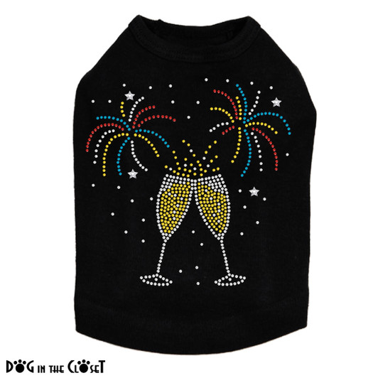 Happy New Year Drink & Fireworks - Dog Tank