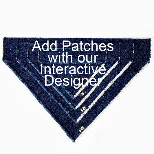  Denim Bandana with Patches