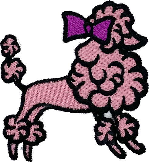Pink Poodle with Bow - Patch