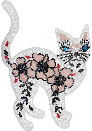 Large Sequin Cat - Patch