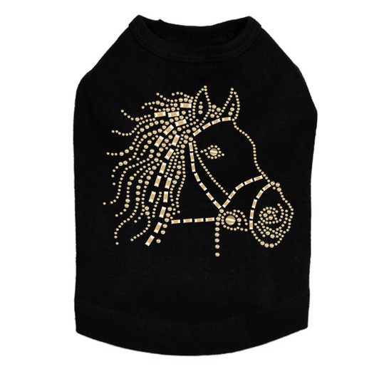 Horse Face (Gold) - Dog Tank