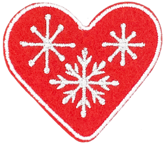 Red Snowflake Heart - Patch