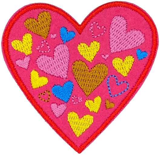 Multicolor Hearts in Heart - Patch