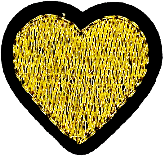 Gold Metallic Heart Small - Patch