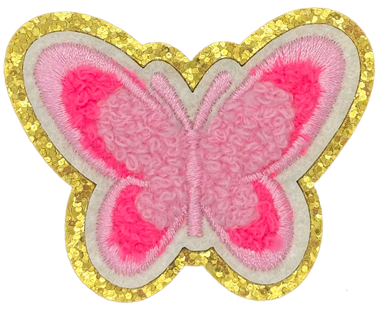 Pink Chenille Butterfly - Patch