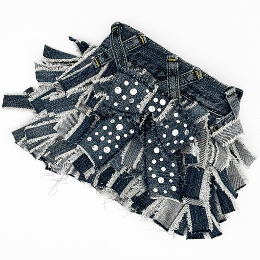 Blue Denim Fringe Skirt Blue Denim Fringe Skirt
