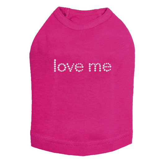 Love Me rhinestone dog tank for large and small dogs.