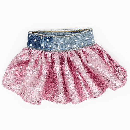 Pink Sequin Dog Skirt – Rhinestone & Tulle – Spring Dog Outfit