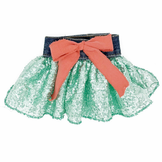 Aqua Showgirl Sequin Skirt