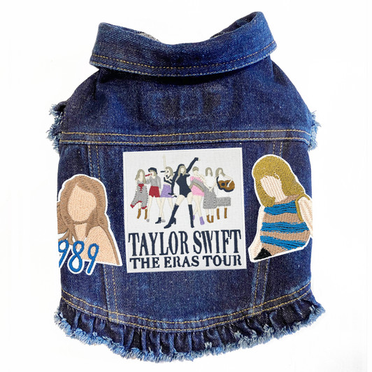 Eras Tour Swiftie inspired Denim Dog Jacket