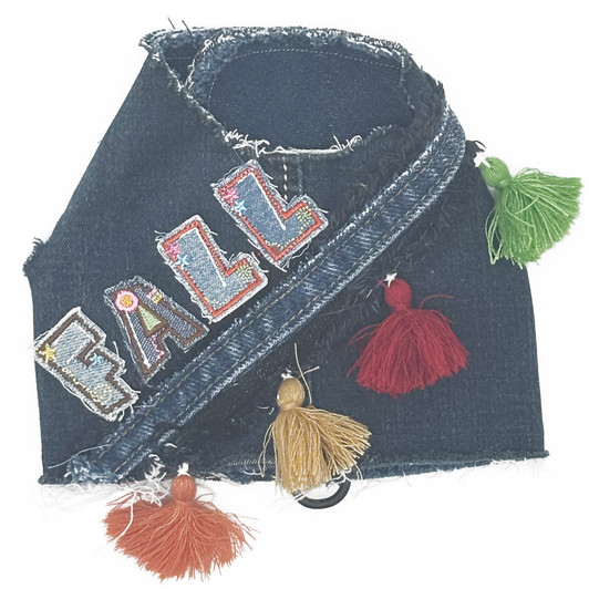 Autumn Bloom Fall Denim Harness Vest