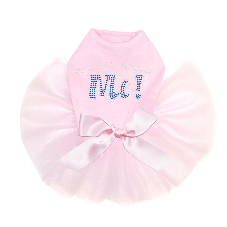 It's All About Me rhinestone dog tutu for large and small dogs.