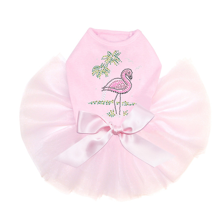Pink Flamingo with Palm Trees Tutu for big and small dogs