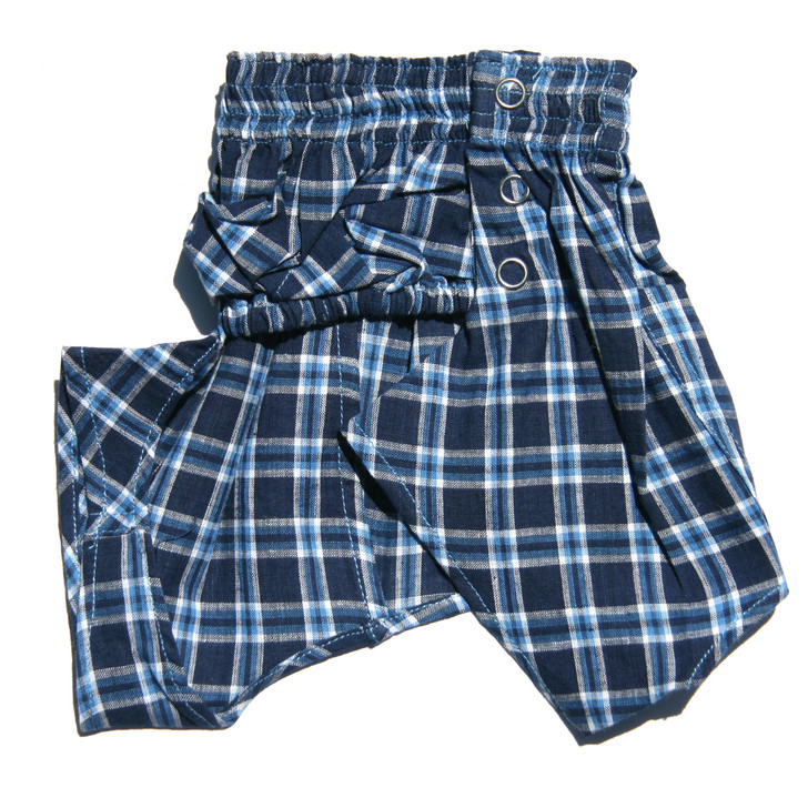 Belly Boxers for Dogs - Blue Cotton