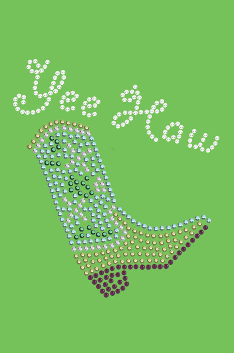 Boot (Green & Turquoise with Yee Haw) - bandana