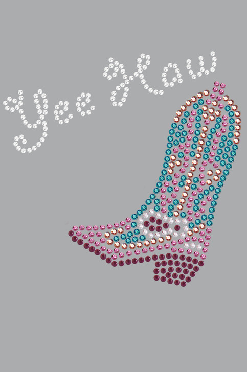 Boot (Pink & Turquoise with Yee Haw) - bandana