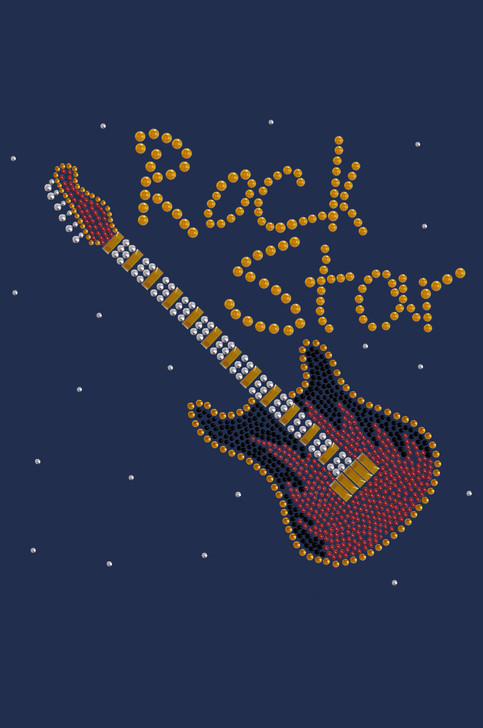 Rock Star with Red & Gold Guitar - Bandanna