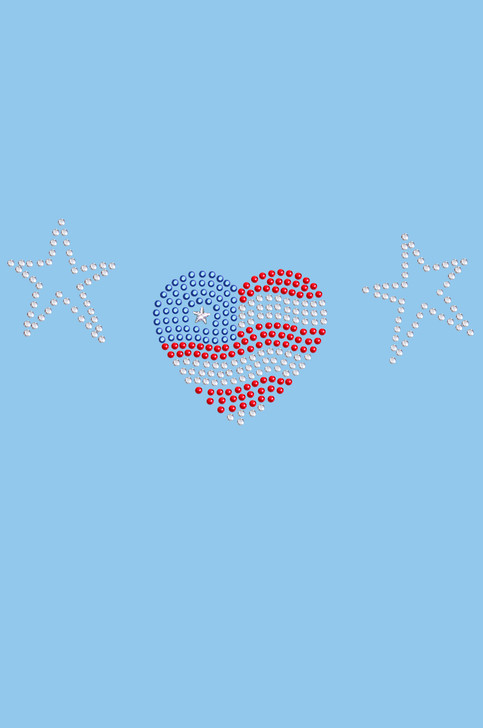 Patriotic Heart with Stars - Bandanna