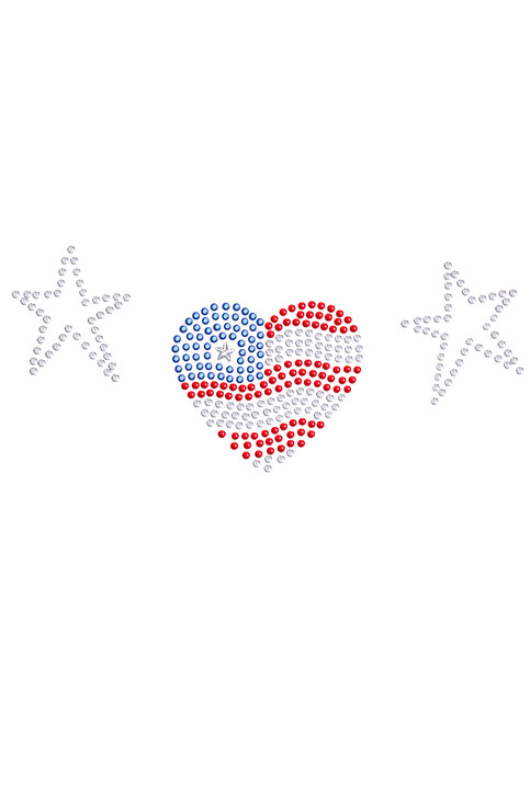 Patriotic Heart with Stars - Bandanna