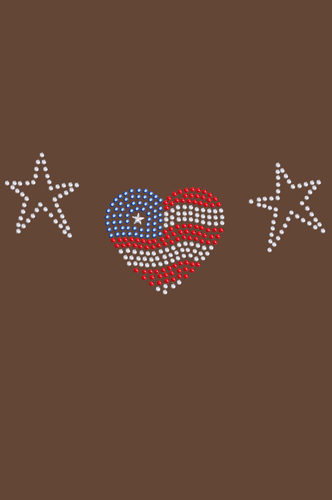 Patriotic Heart with Stars - Bandanna