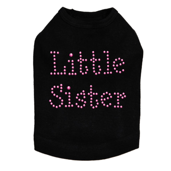 Little Sister - Fuchsia dog tank for large and small dogs.
4" X 3" design with fuchsia nailheads