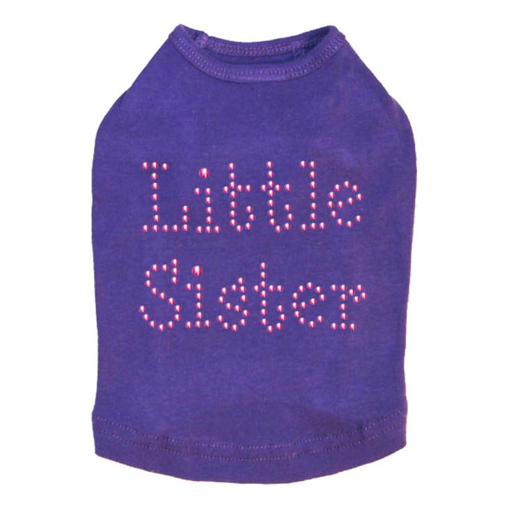Little Sister - Fuchsia dog tank for large and small dogs.
4" X 3" design with fuchsia nailheads