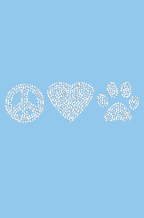Peace, Love Paw (Rhinestone) - bandana