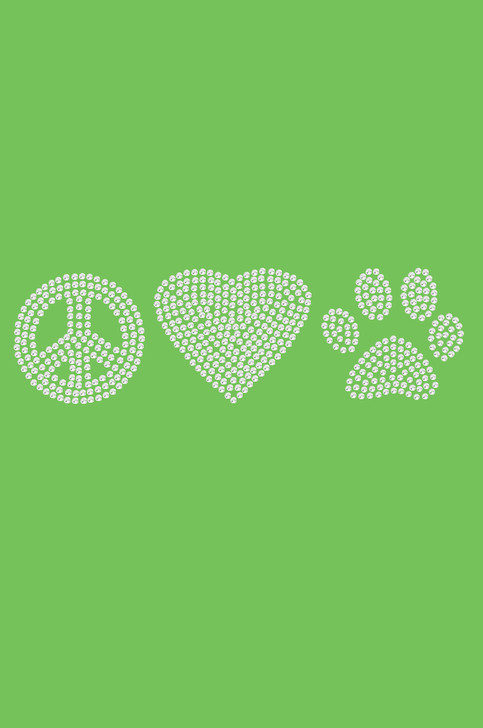 Peace, Love Paw (Rhinestone) - bandana