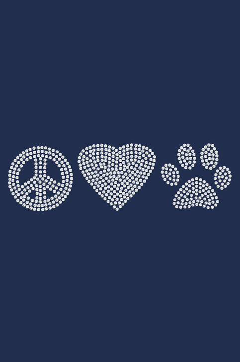 Peace, Love Paw (Rhinestone) - bandana