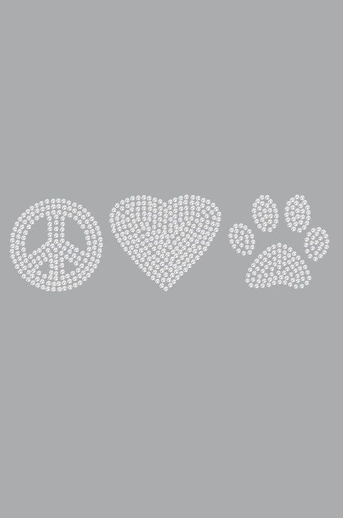 Peace, Love Paw (Rhinestone) - bandana