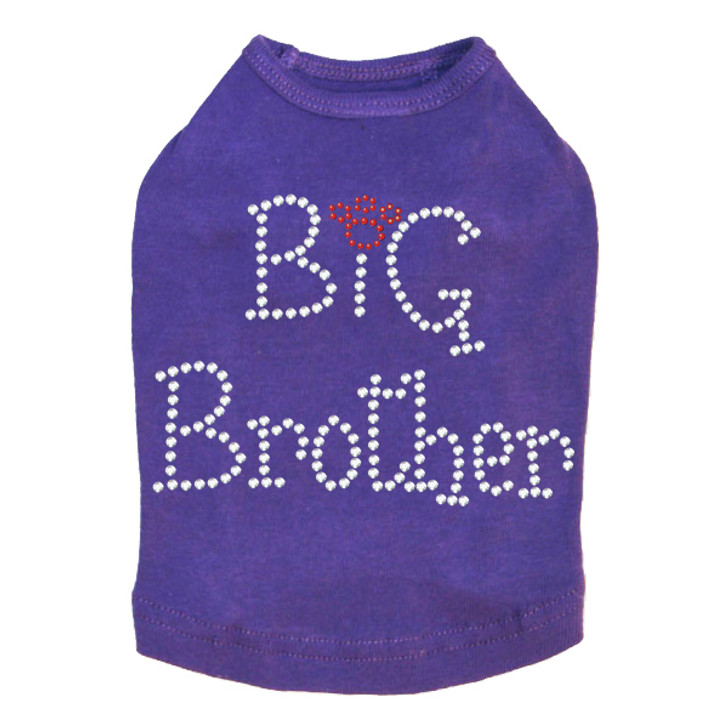 Big Brother dog tank for large and small dogs.
5.5" X 4" design with clear & red rhinestones.