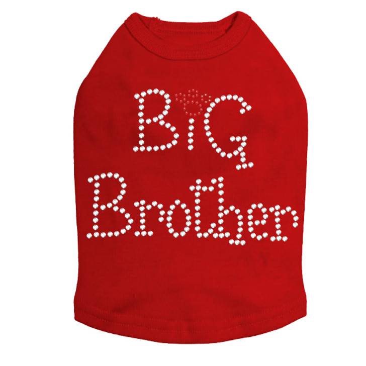 Big Brother dog tank for large and small dogs.
5.5" X 4" design with clear & red rhinestones.