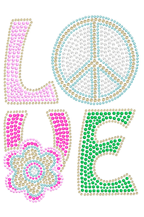 Love with Peace Sign & Flower - Bandanna