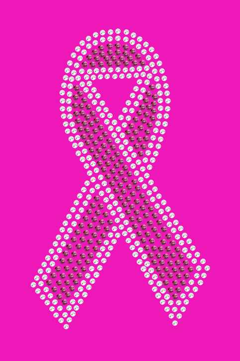 Ribbon (Pink with Clear Rhinestones) - Bandanna