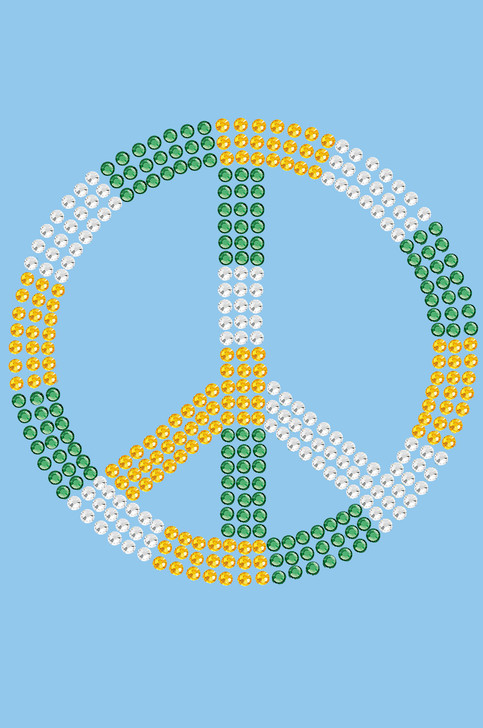 Peace Sign (Green, Gold, & Clear) - Bandanna