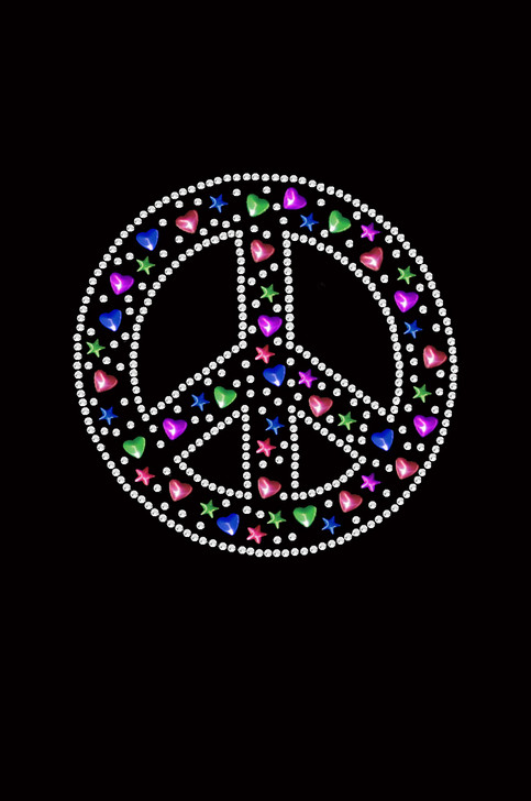 Peace Sign with Stars & Hearts - Bandanna
