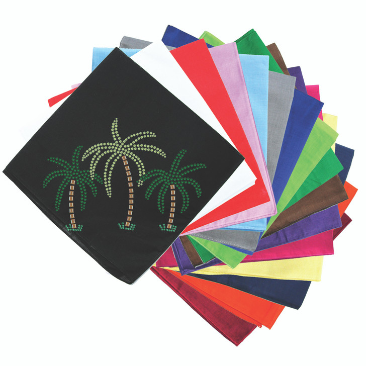 Palm Trees (Green Rhinestones) - Bandanna