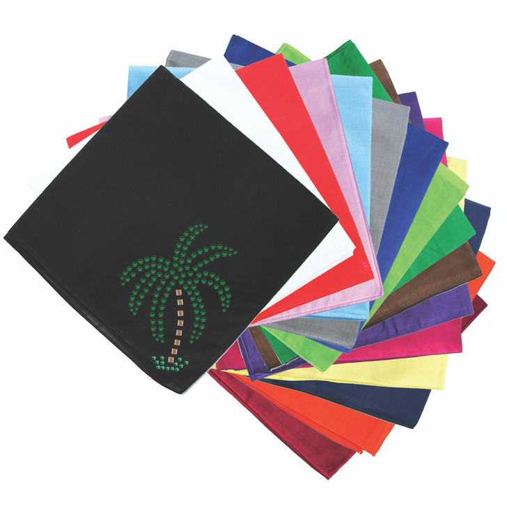 Palm Tree (Green Rhinestones - Small) - Bandanna