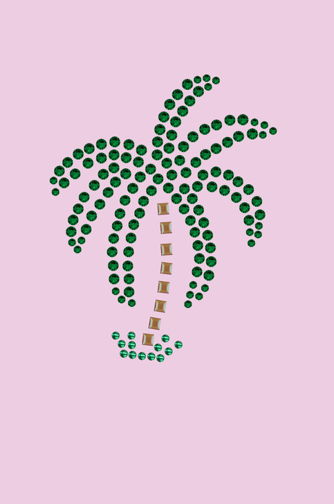 Palm Tree (Green Rhinestones - Small) - Bandanna