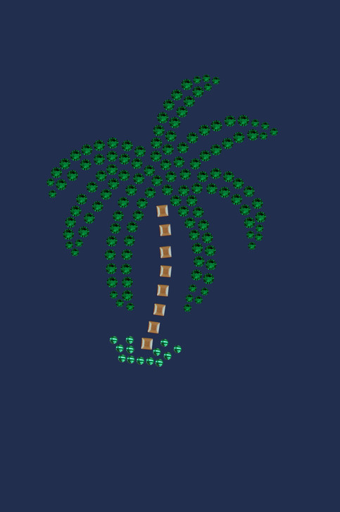 Palm Tree (Green Rhinestones - Small) - Bandanna