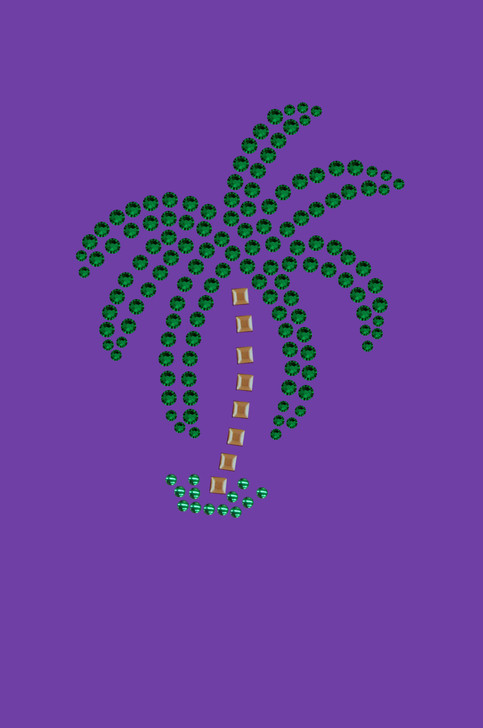 Palm Tree (Green Rhinestones - Small) - Bandanna