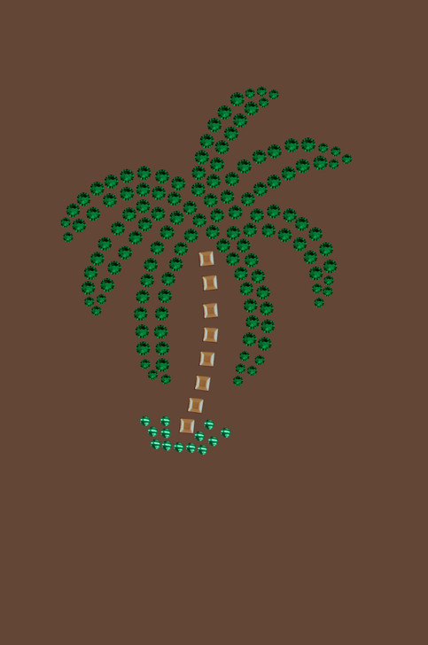 Palm Tree (Green Rhinestones - Small) - Bandanna